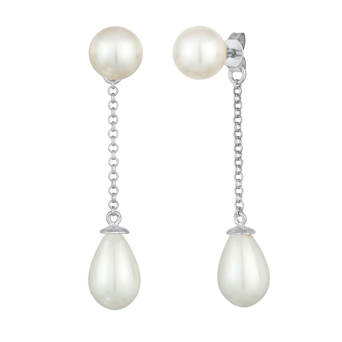 Silber - Nenalina | Earjacket | Muschelkernperlen | 925er Sterling Silber