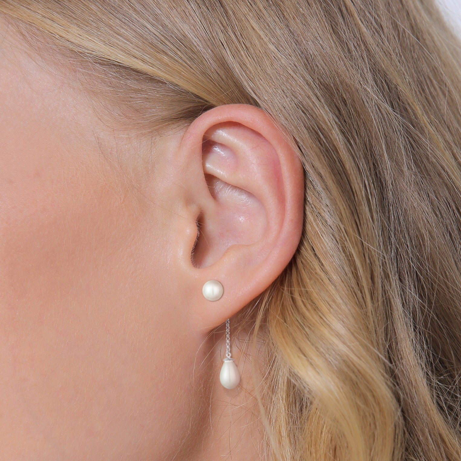 Silber - Nenalina | Earjacket | Muschelkernperlen | 925er Sterling Silber