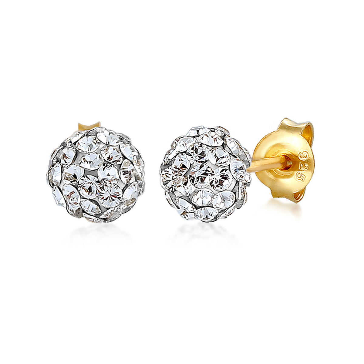 Gold - Elli | Ohrstecker | Mit Kristallen von Swarovski® (Weiß) | 925er Sterling Silber Vergoldet