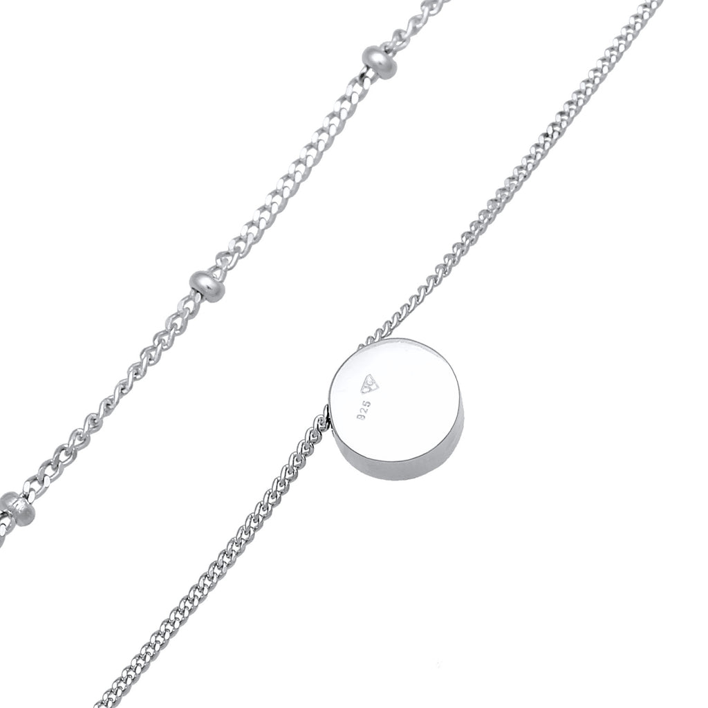 Silber - Elli | Layer-Choker Solitär Anhänger | Kristall (Weiß) | 925er Sterling Silber