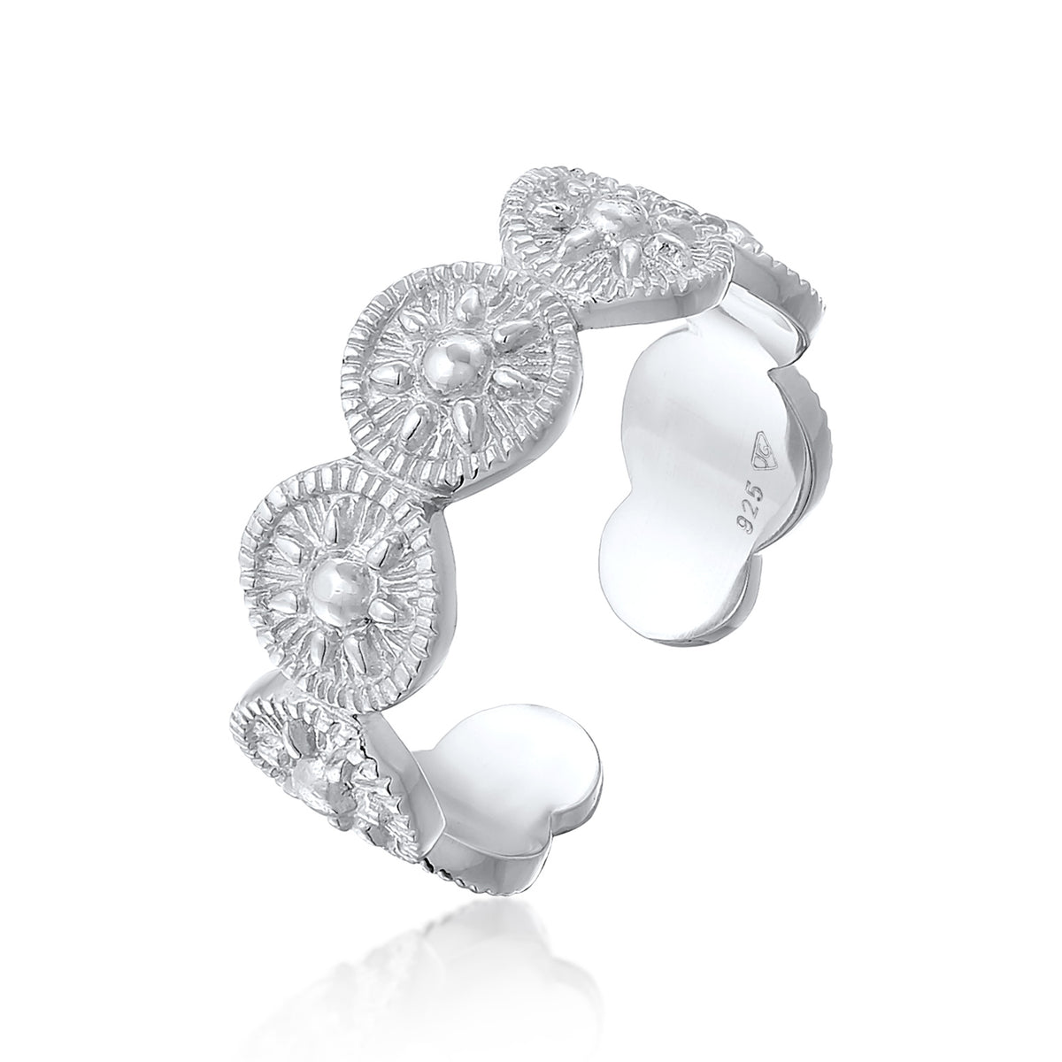 Silber - Elli | Bandring Offen Sonne | 925er Sterling Silber