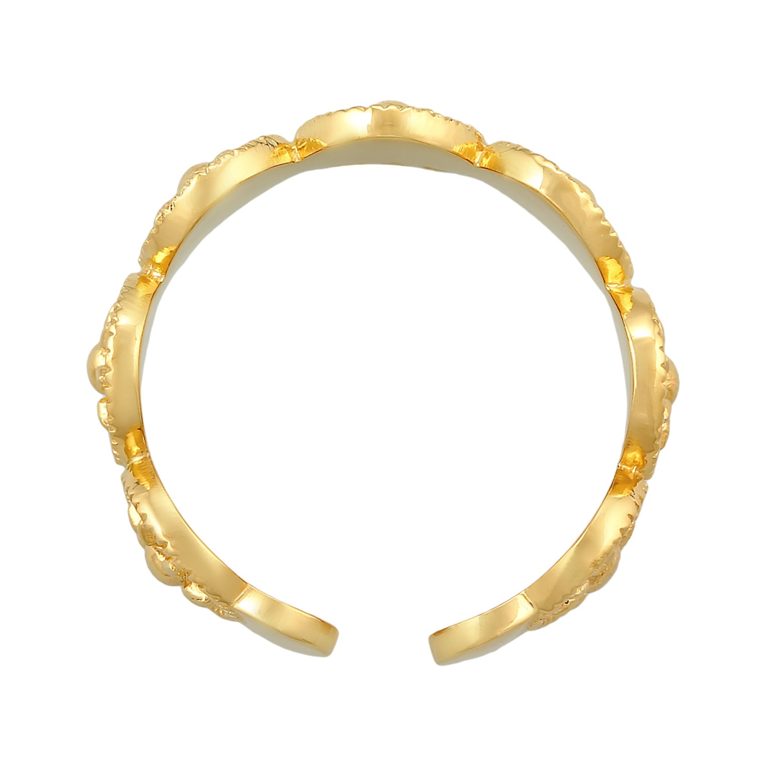 Gold - Elli | Bandring Offen Sonne | 925er Sterling Silber vergoldet