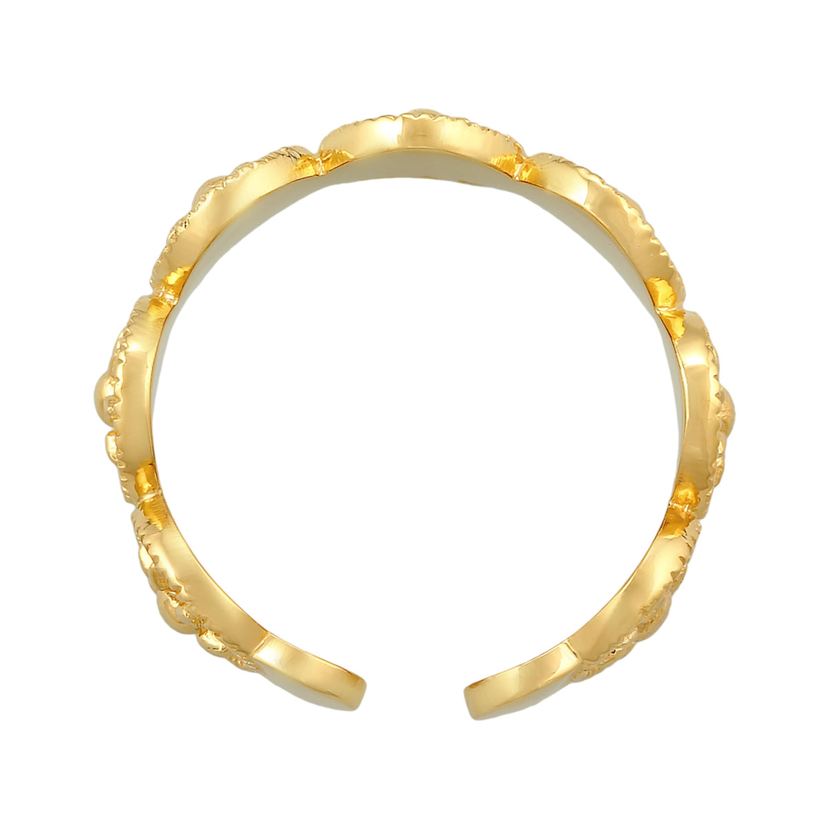 Gold - Elli | Bandring Offen Sonne | 925er Sterling Silber vergoldet