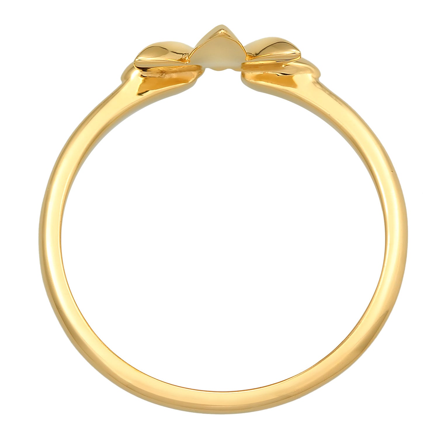 Gold - Elli | Ring Blatt | 925er Sterling Silber vergoldet