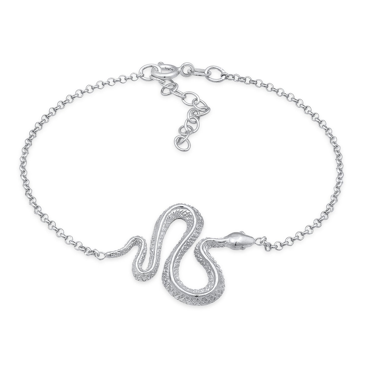 Silber - Elli | Armband Schlange Anhänger | 925er Sterling Silber