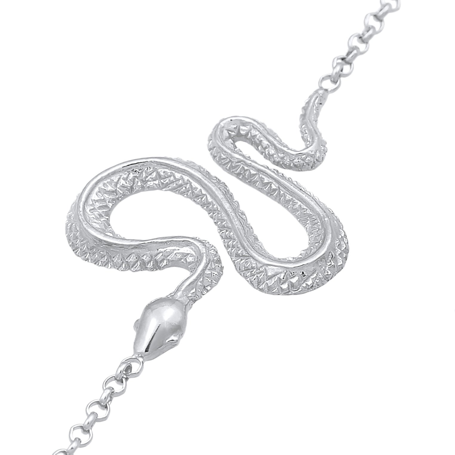 Silber - Elli | Armband Schlange Anhänger | 925er Sterling Silber