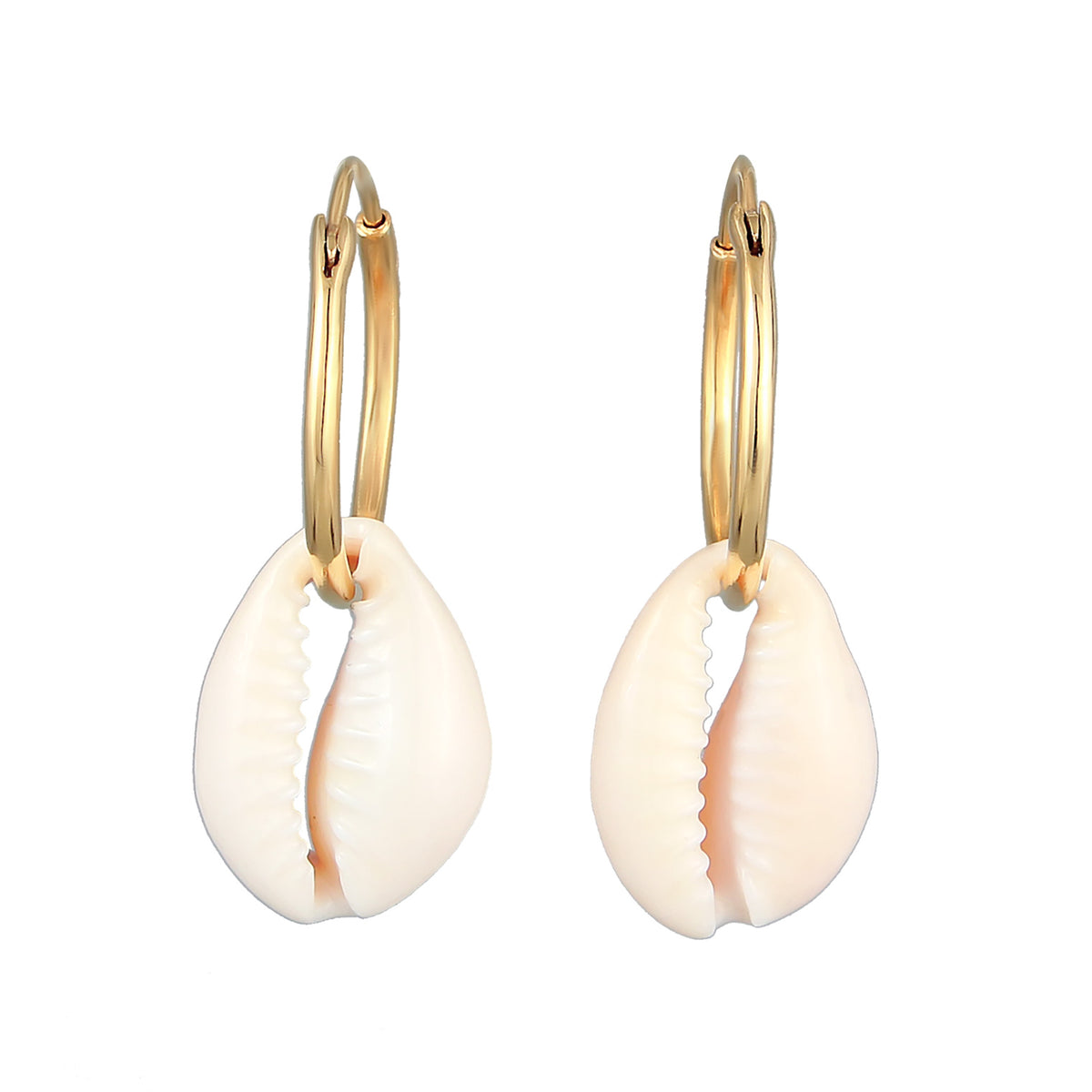 Gold - Elli | Creolen Trend | Kauri Muschel | 925er Sterling Silber vergoldet
