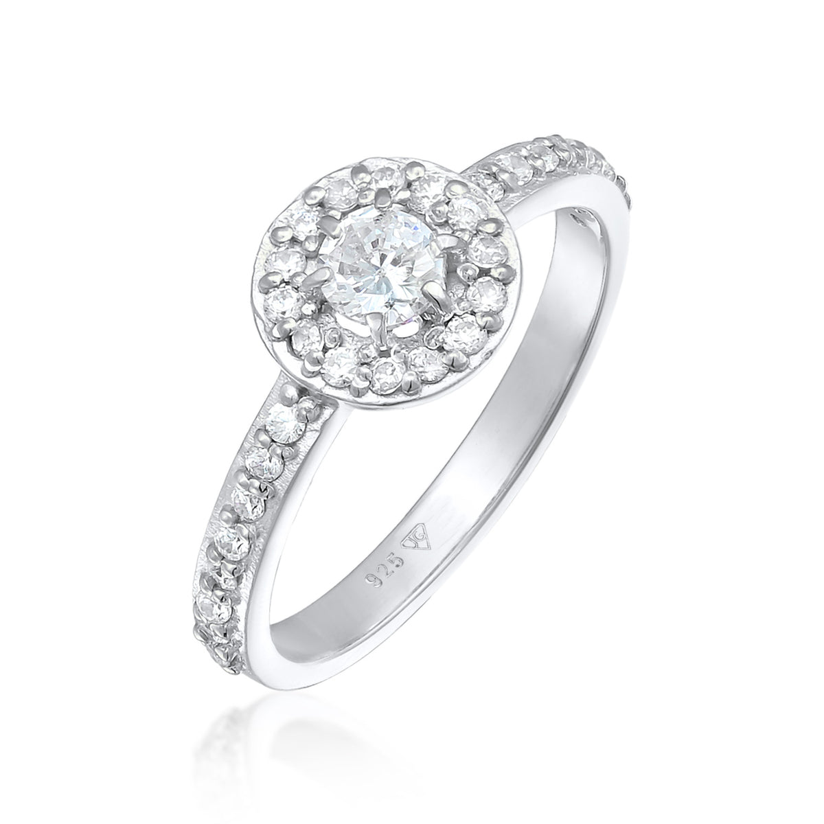 Silber - Elli | Verlobungsring Glamourös | Zirkonia (Weiß) | 925er Sterling Silber