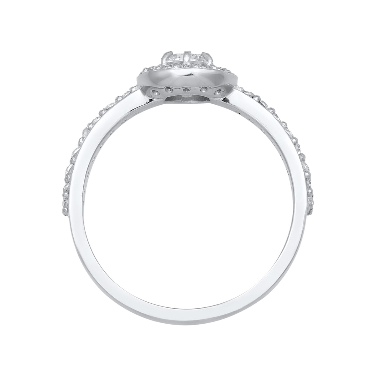 Silber - Elli | Verlobungsring Glamourös | Zirkonia (Weiß) | 925er Sterling Silber