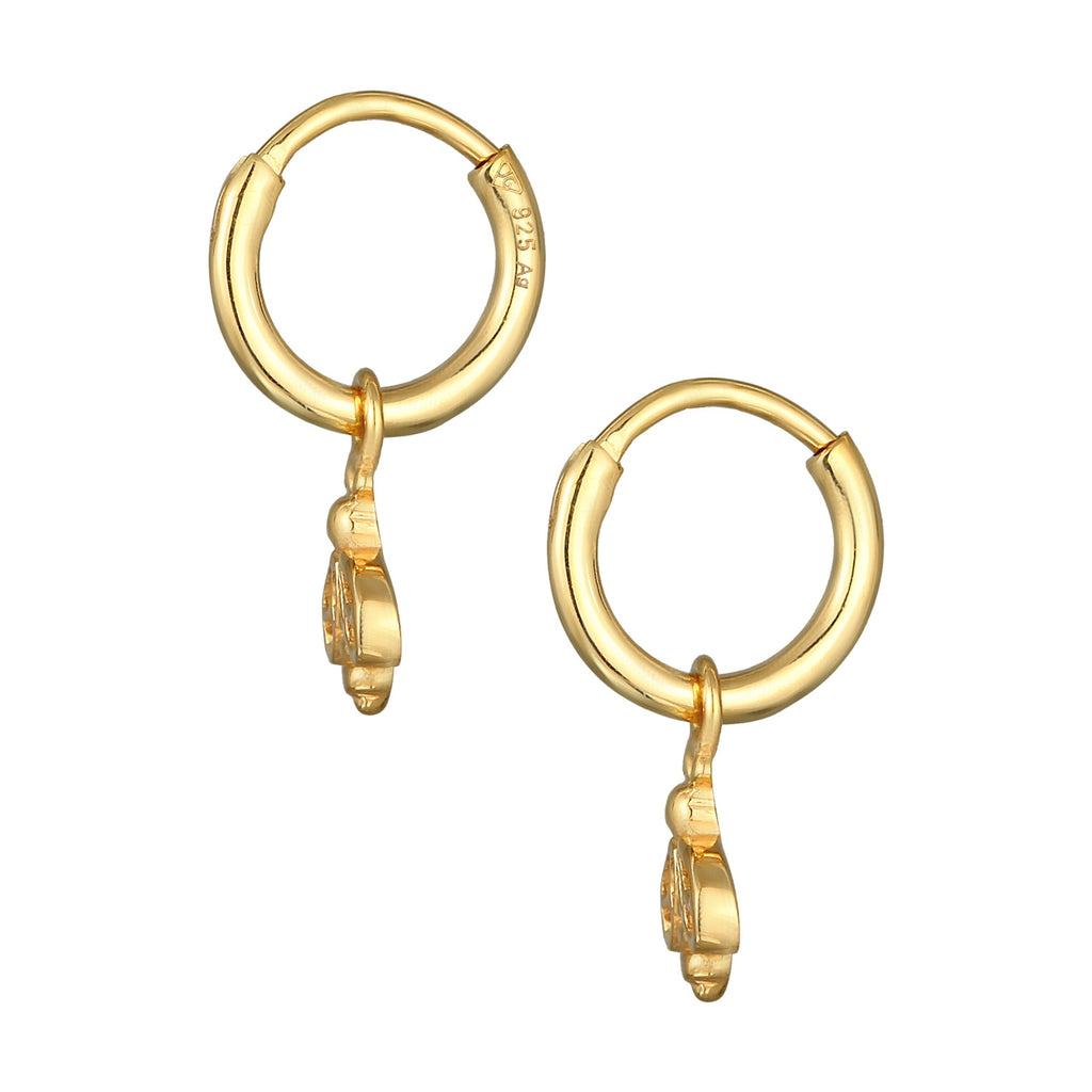 Gold - Elli | Ohrhänger Bienen Anhänger | 925er Sterling Silber vergoldet