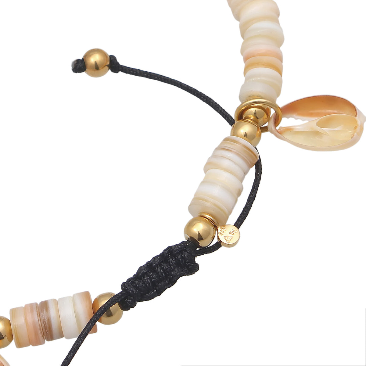 Gold - Elli | Fußkettchen Surfer Trend | Kauri Muschel | 925er Sterling Silber vergoldet