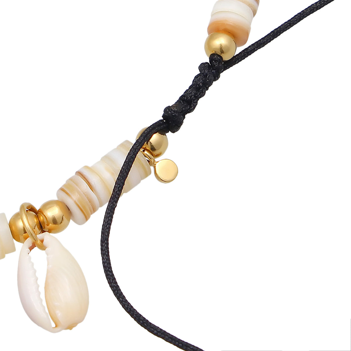 Gold - Elli | Fußkettchen Surfer Trend | Kauri Muschel | 925er Sterling Silber vergoldet