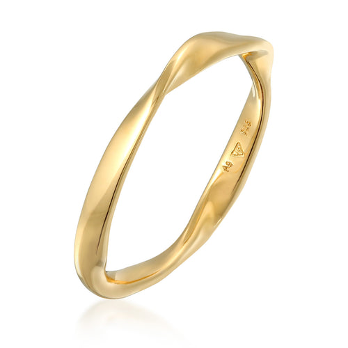 Gold - Elli | Bandring Twisted | 925er Sterling Silber Vergoldet