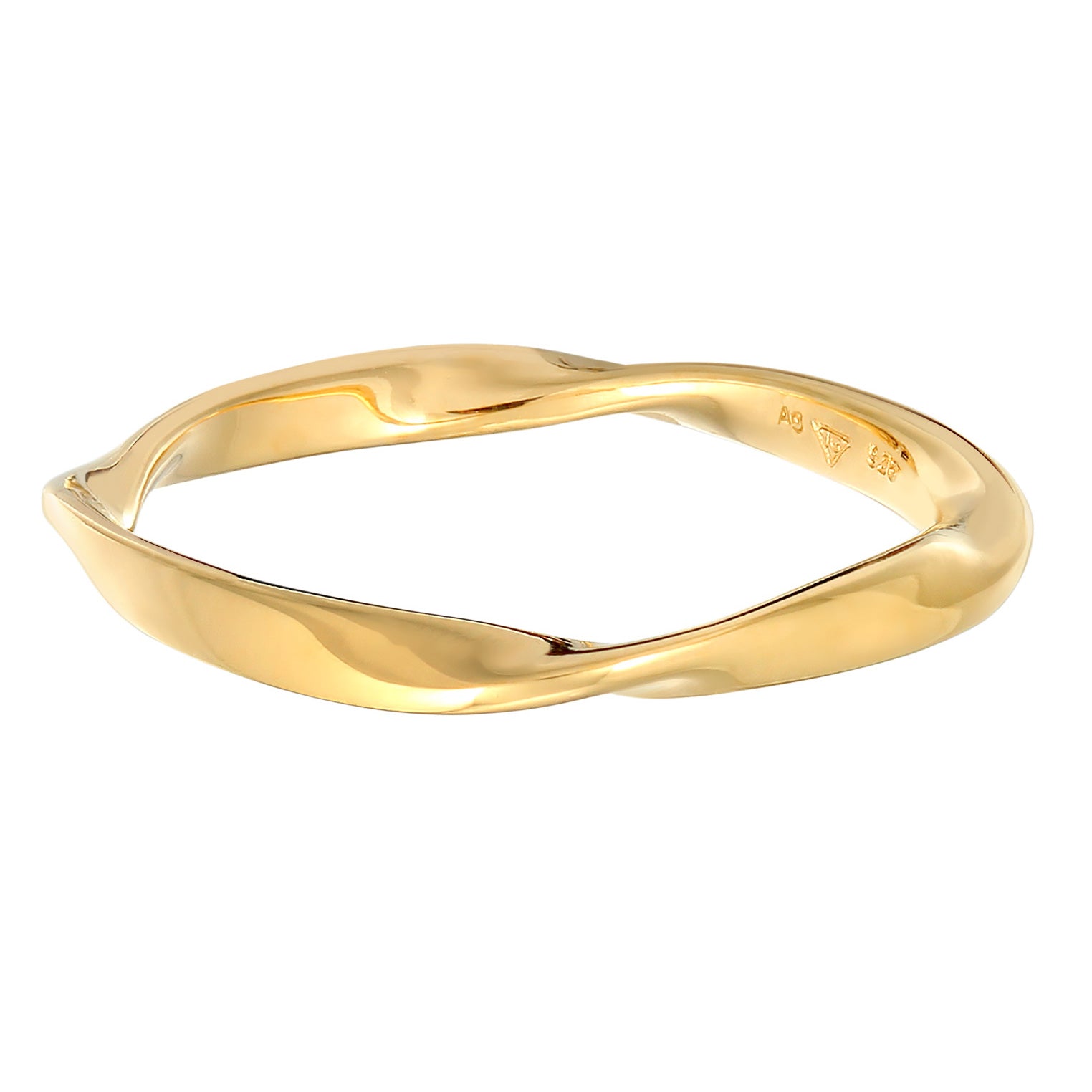 Gold - Elli | Bandring Twisted | 925er Sterling Silber Vergoldet