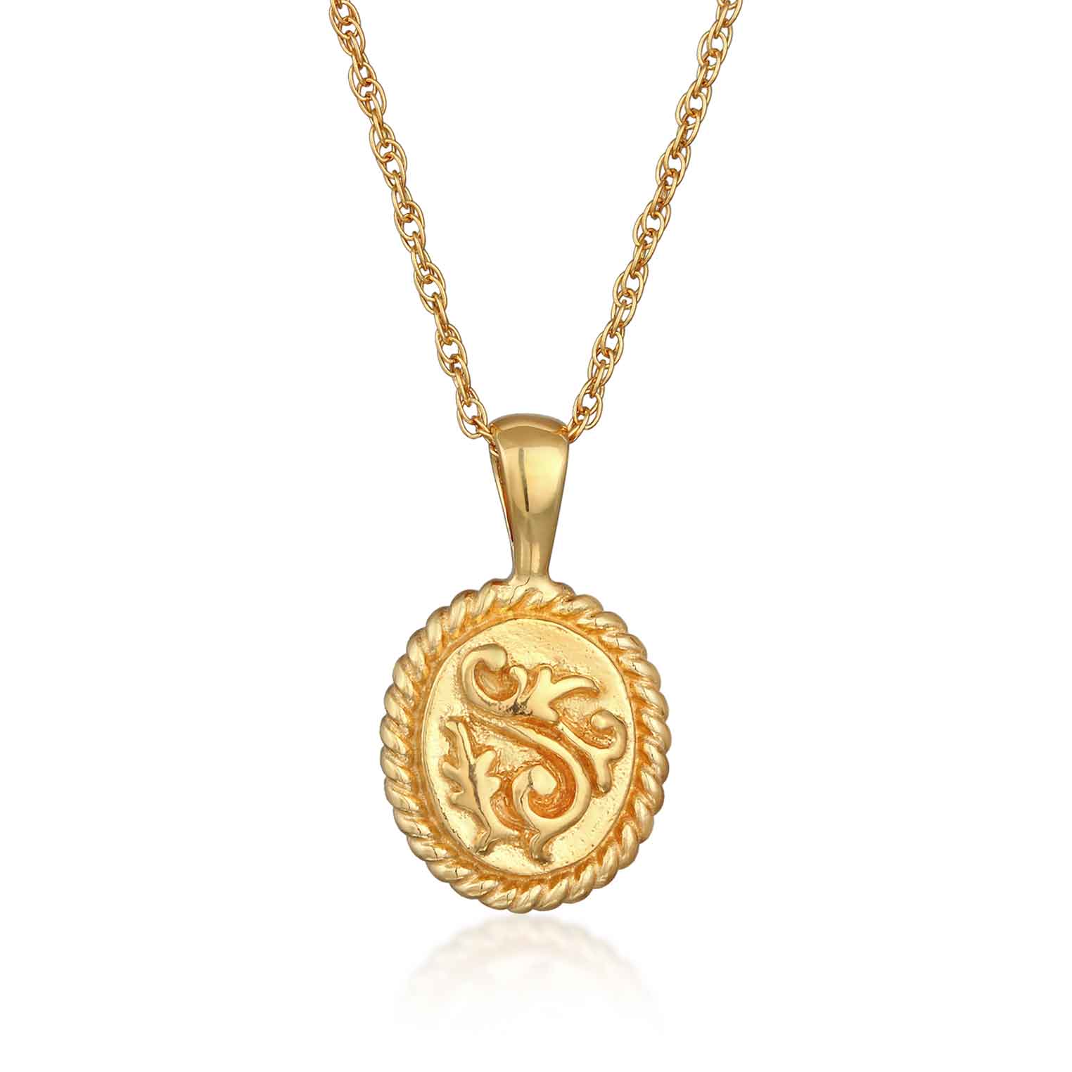 Gold - Elli | Halskette Ornament Vintage | 925er Sterling Silber vergoldet