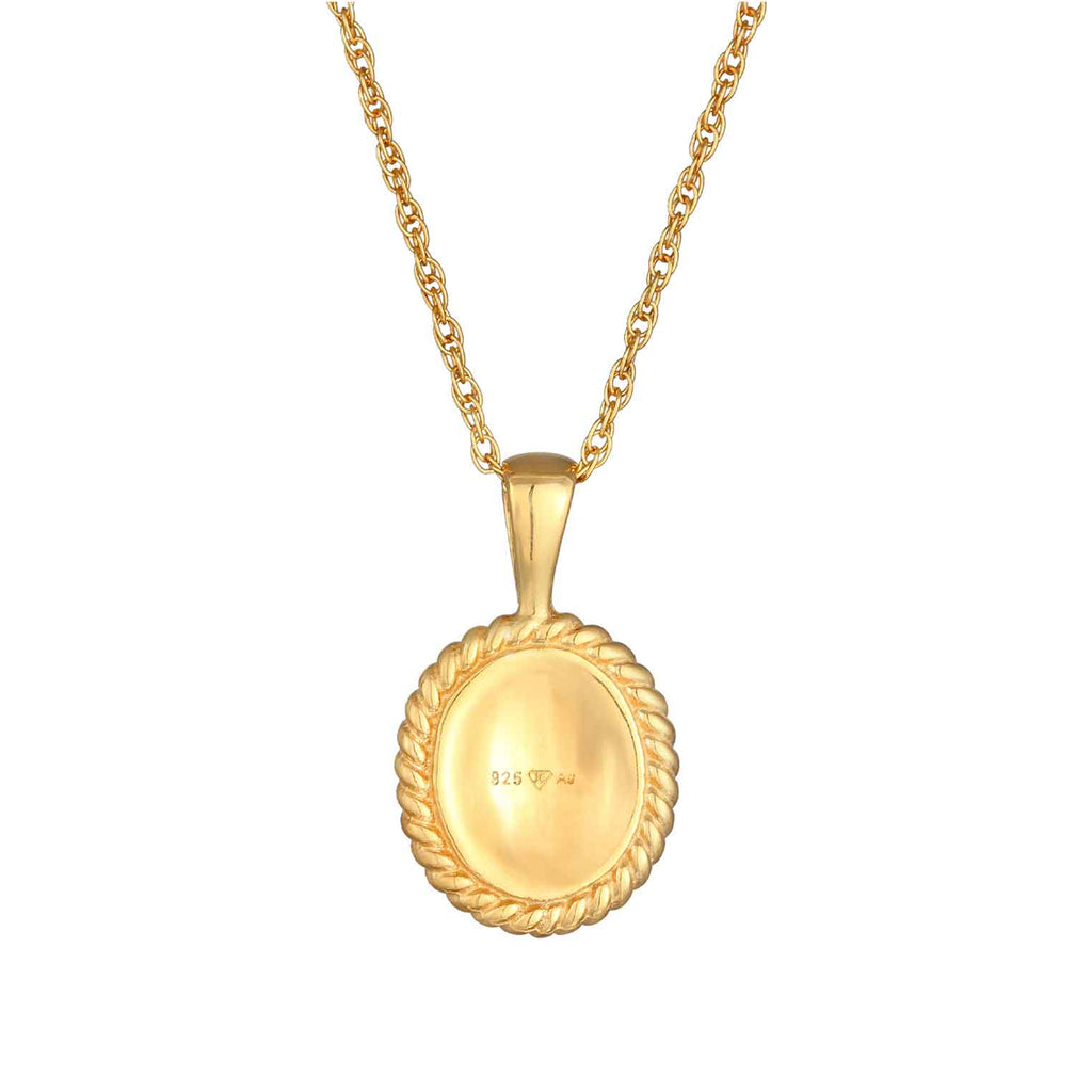 Gold - Elli | Halskette Ornament Vintage | 925er Sterling Silber vergoldet