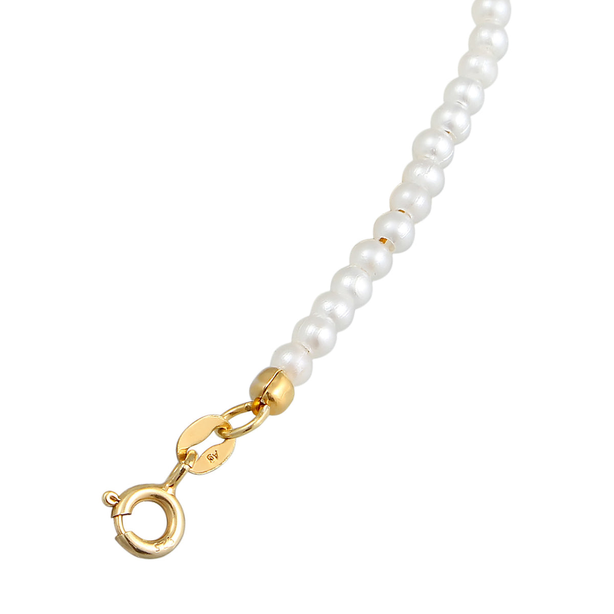 Gold - Elli | Fußkettchen Trend | synth. Perlen | 925er Sterling Silber vergoldet