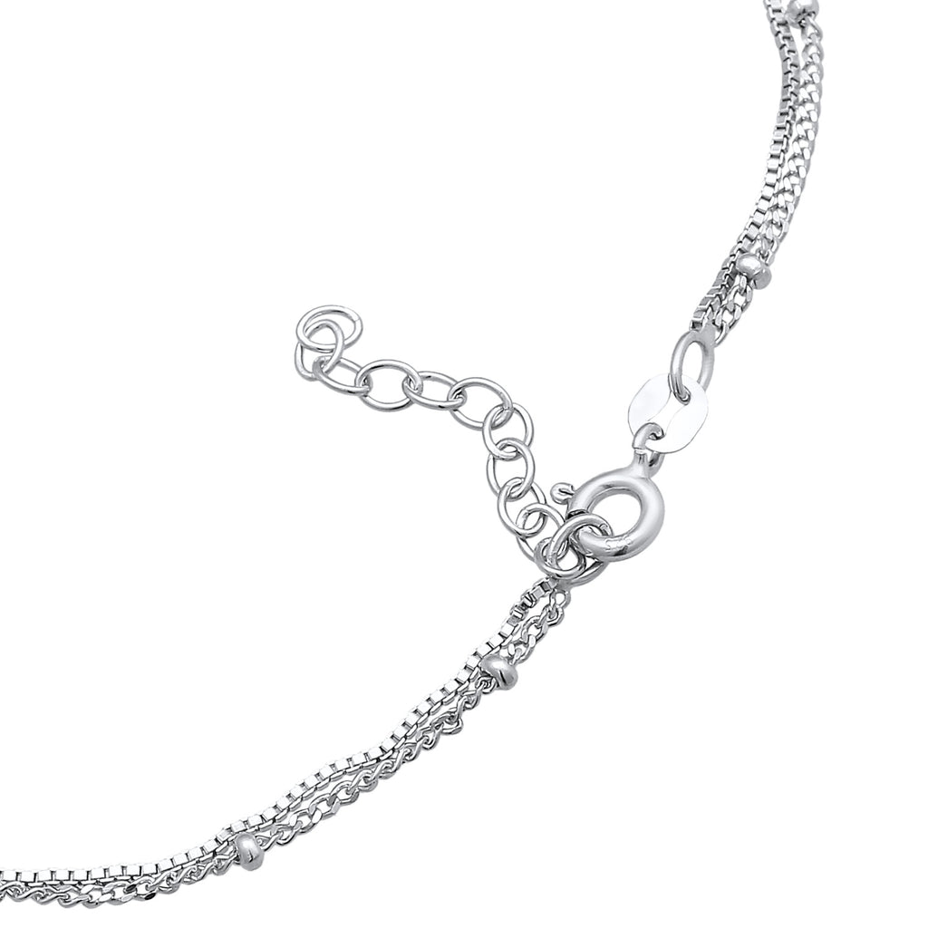 Silber - Elli | Glieder-Fußkettchen Kugeln | 925er Sterling Silber