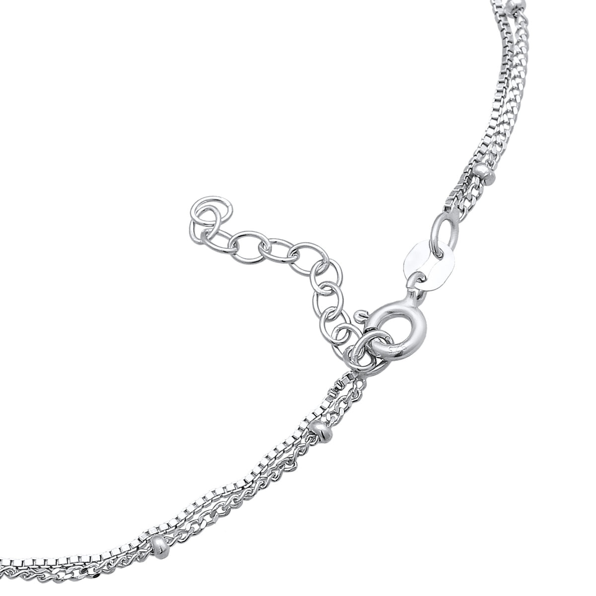 Silber - Elli | Glieder-Fußkettchen Kugeln | 925er Sterling Silber