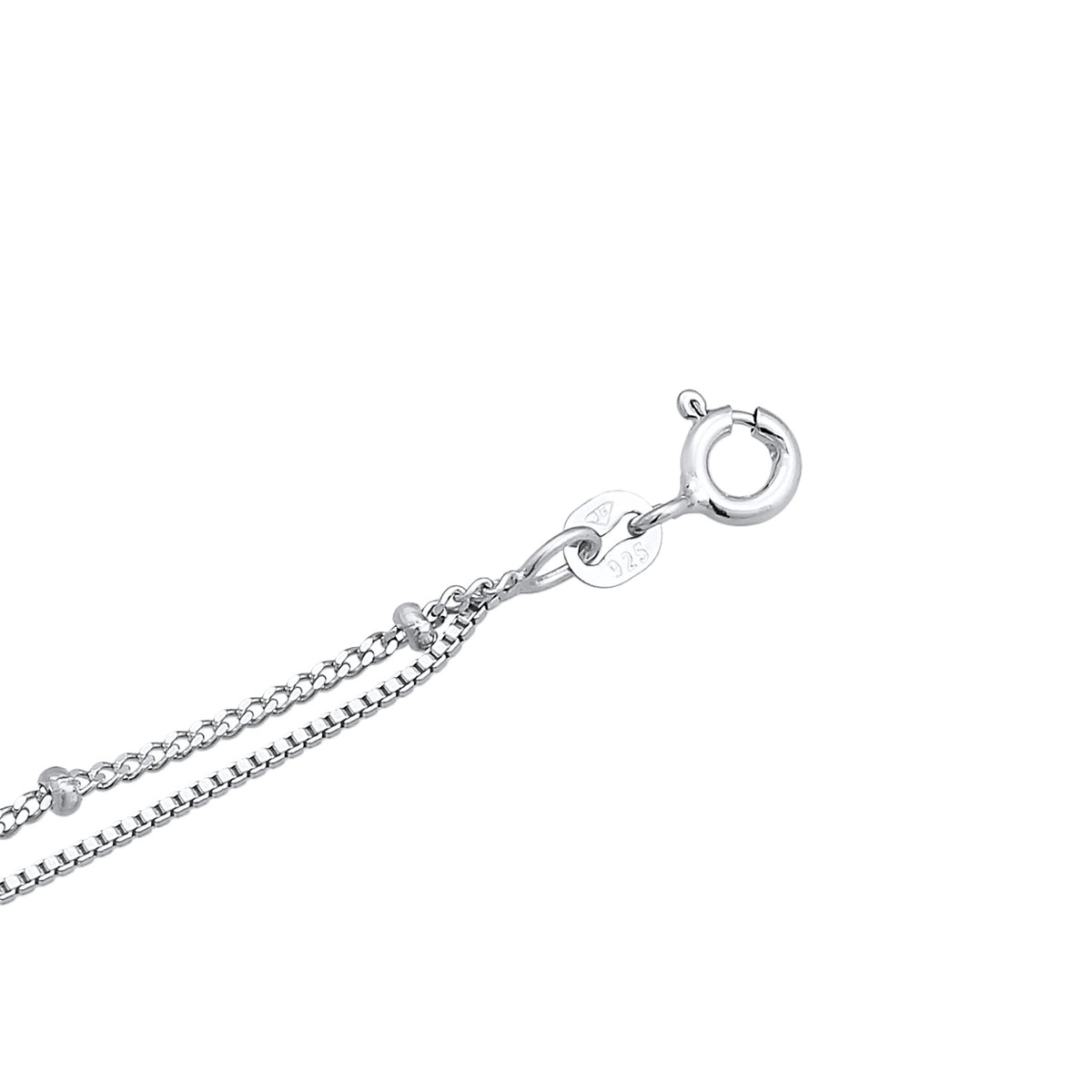 Silber - Elli | Glieder-Fußkettchen Kugeln | 925er Sterling Silber
