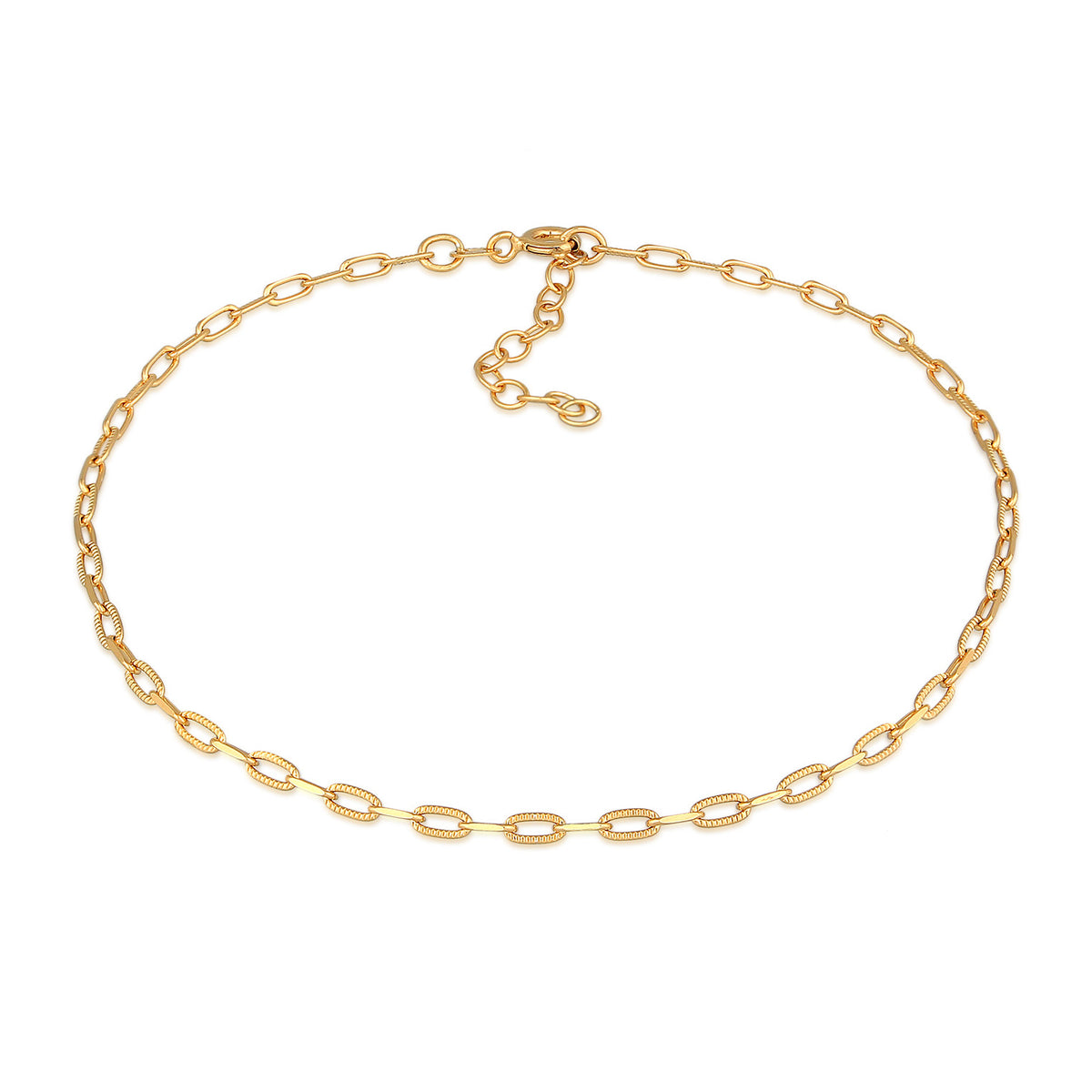 Gold - Elli | Glieder-Fußkettchen | 925er Sterling Silber Vergoldet