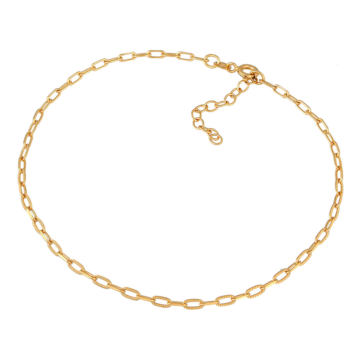 Gold - Elli | Glieder-Fußkettchen | 925er Sterling Silber Vergoldet