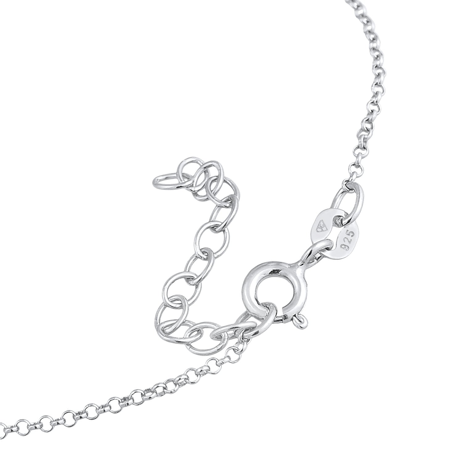 Silber - Elli | Armband Handchain | Kristalle (Grün) | 925er Sterling Silber