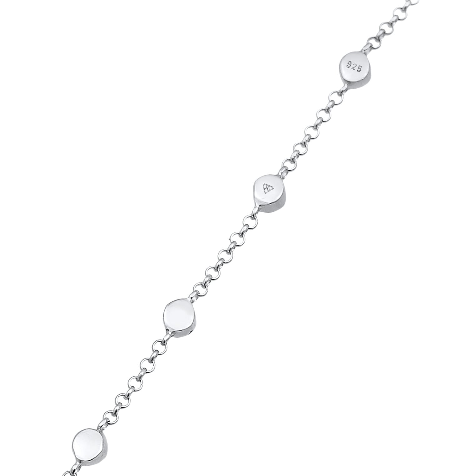 Silber - Elli | Armband Handchain | Kristalle (Grün) | 925er Sterling Silber