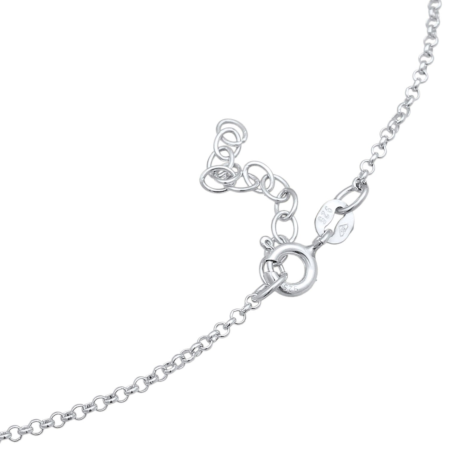 Silber - Elli | Fußkettchen Blume | Mit Kristallen von Swarovski® (Weiß) | 925er Sterling Silber