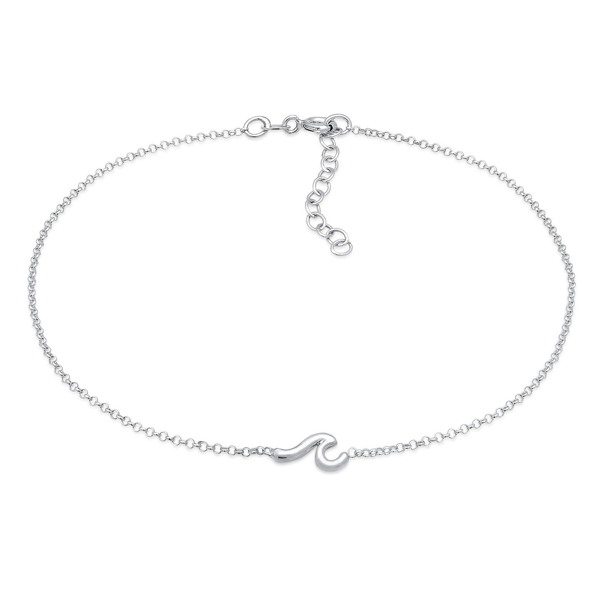 Silber - Elli | Fußkettchen Welle | 925er Sterling Silber