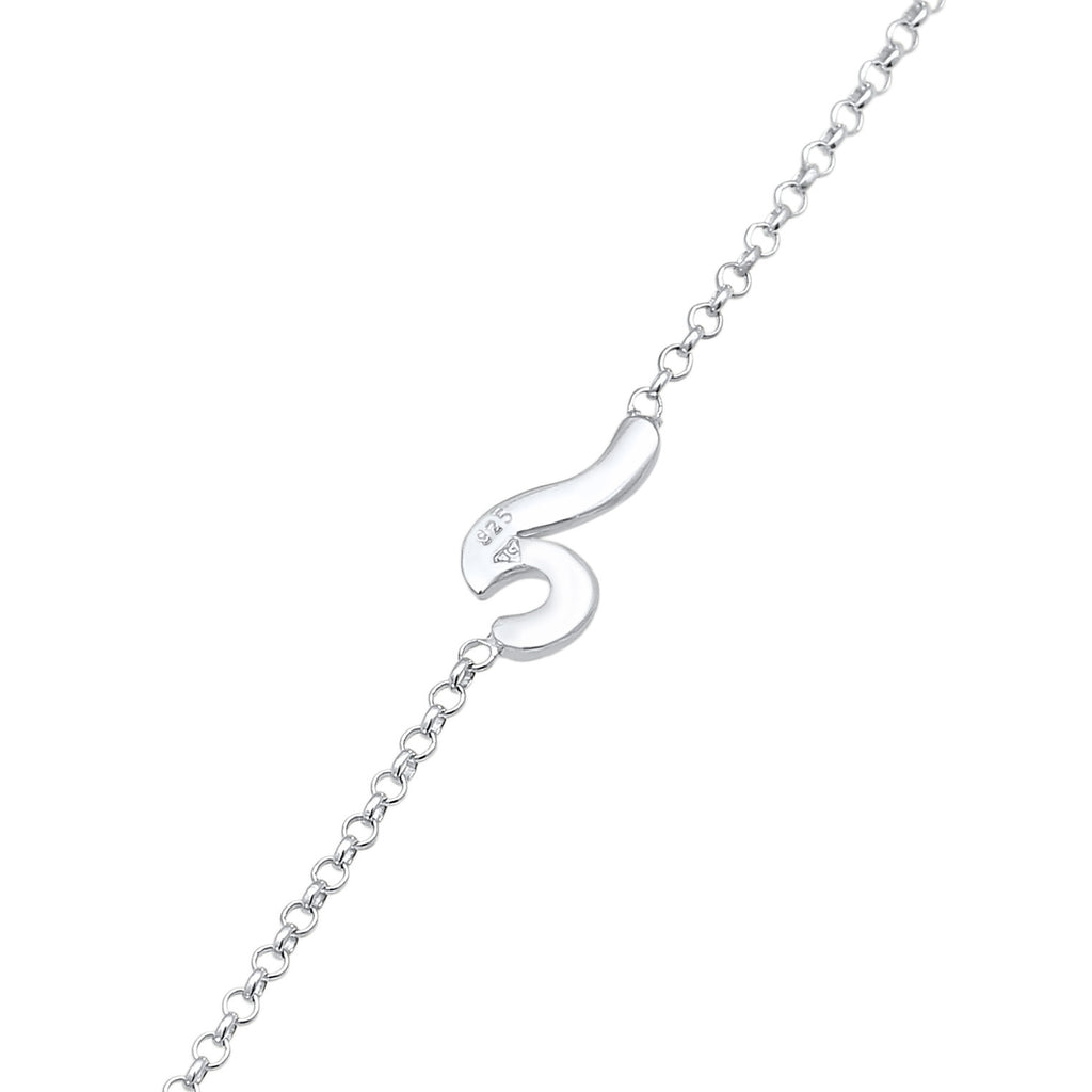 Silber - Elli | Fußkettchen Welle | 925er Sterling Silber