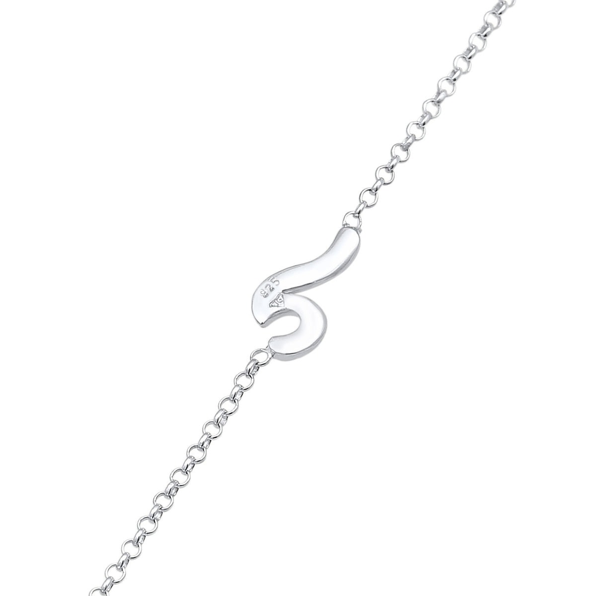 Silber - Elli | Fußkettchen Welle | 925er Sterling Silber