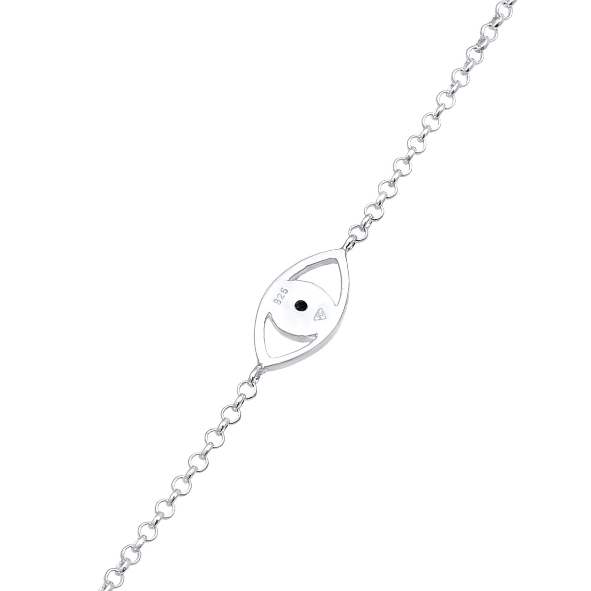 Silber - Elli | Fußkettchen Evil Eye | Kristall (Blau) | 925er Sterling Silber