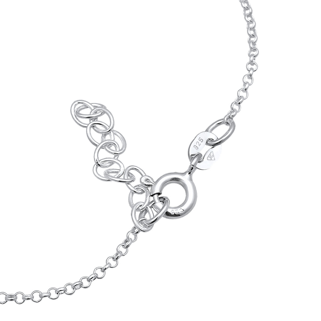 Silber - Elli | Fußkettchen Evil Eye | Kristall (Blau) | 925er Sterling Silber