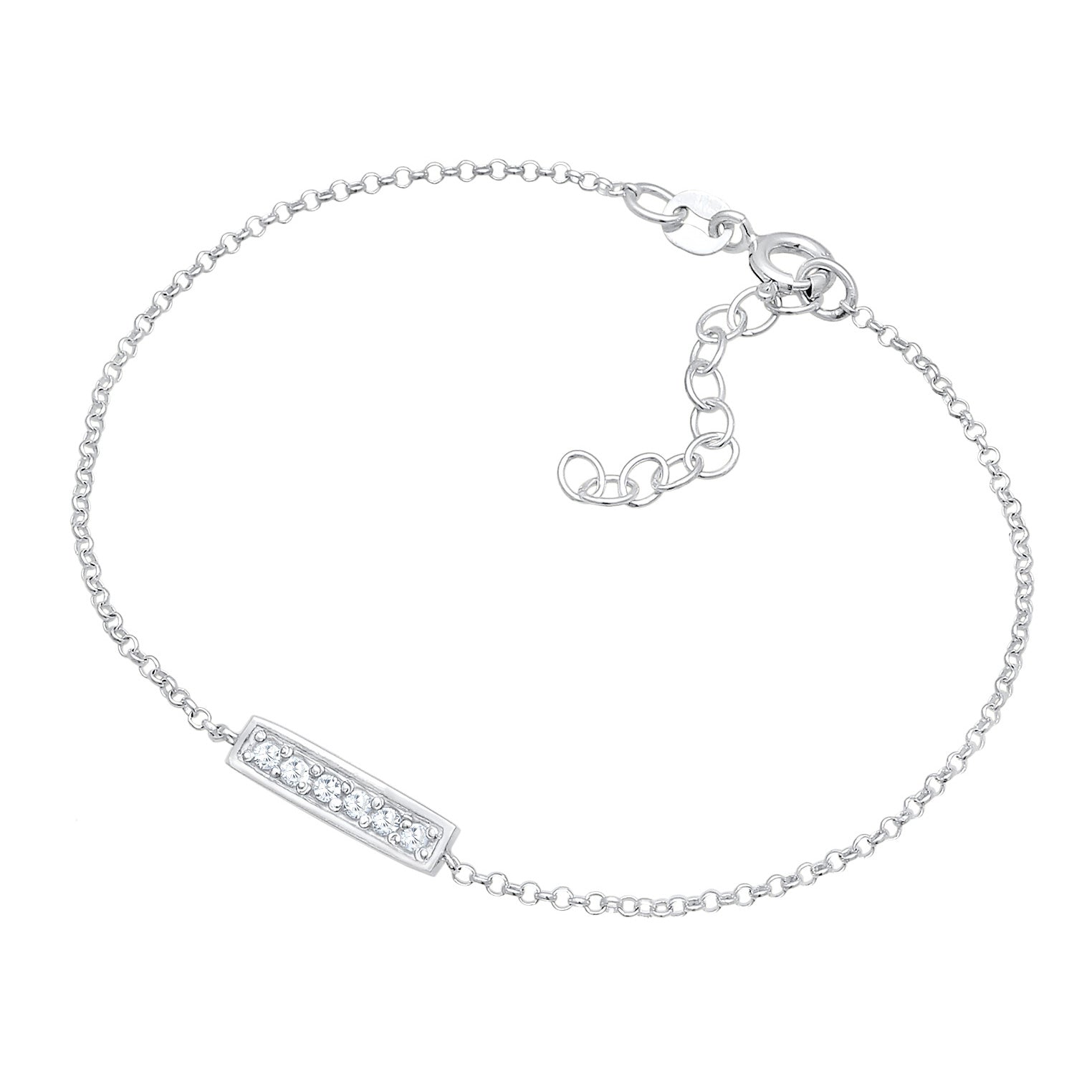 Silber - Elli | Armband Stab | Zirkonia Kristalle (Weiß) | 925er Sterling Silber