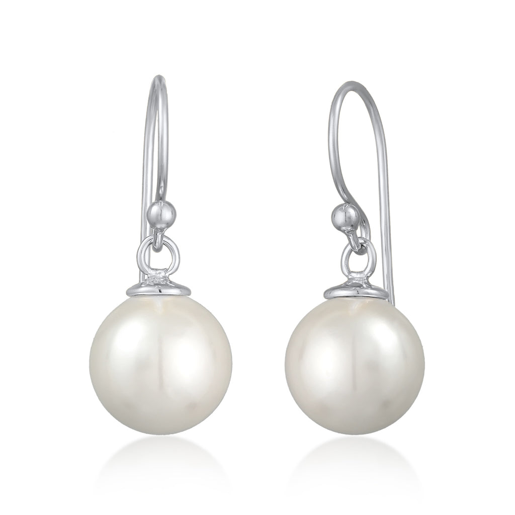 Silber - Elli | Ohrhänger Klassisch | Muschelkernperle | 925er Sterling Silber