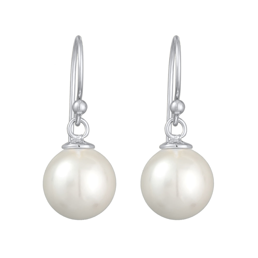 Silber - Elli | Ohrhänger Klassisch | Muschelkernperle | 925er Sterling Silber