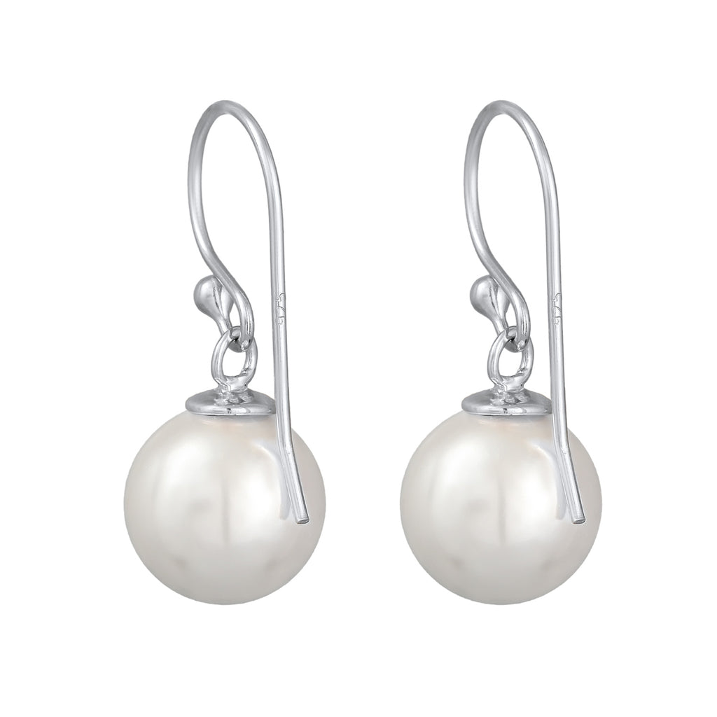 Silber - Elli | Ohrhänger Klassisch | Muschelkernperle | 925er Sterling Silber