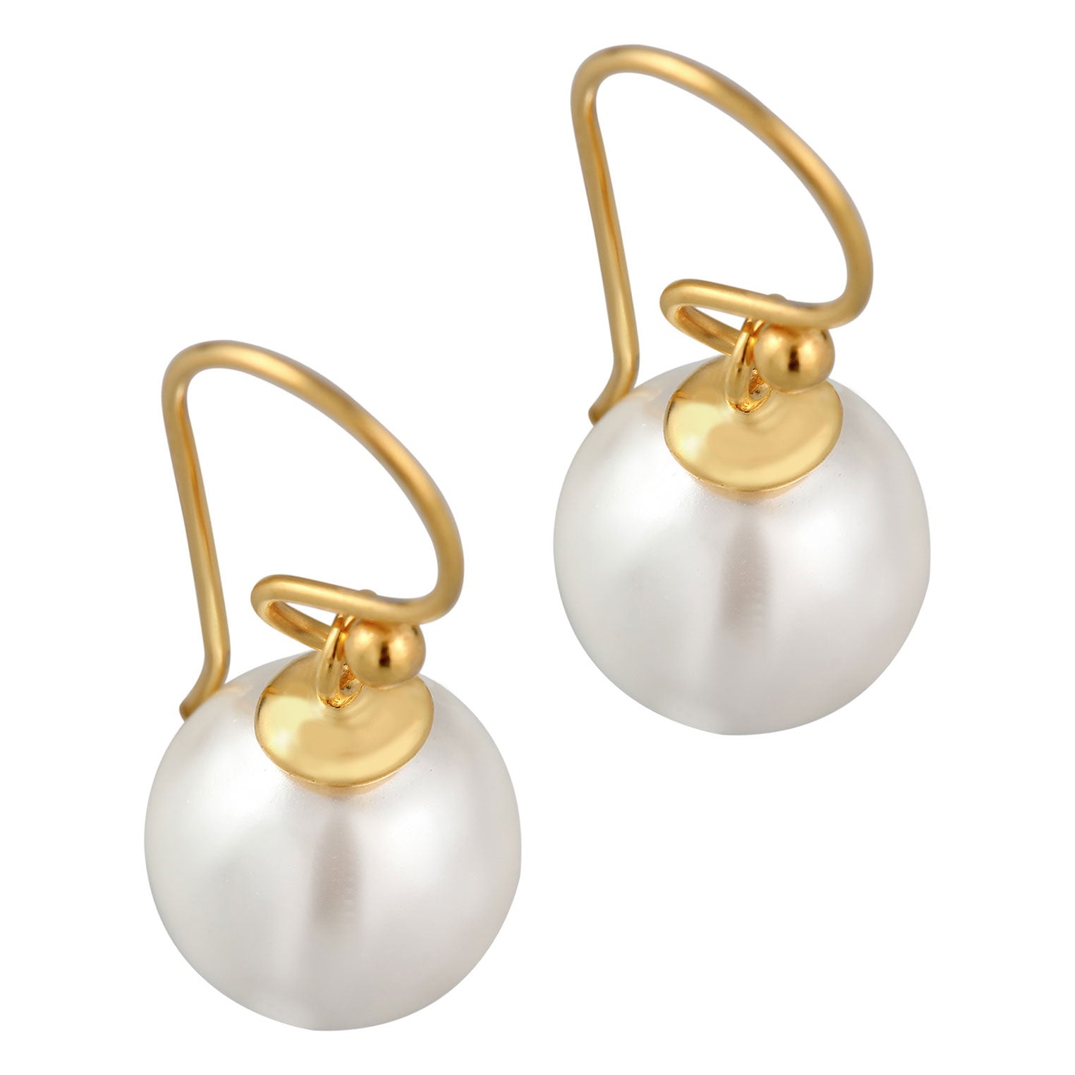 Gold - Elli | Ohrhänger Klassisch | Muschelkernperle | 925er Sterling Silber vergoldet