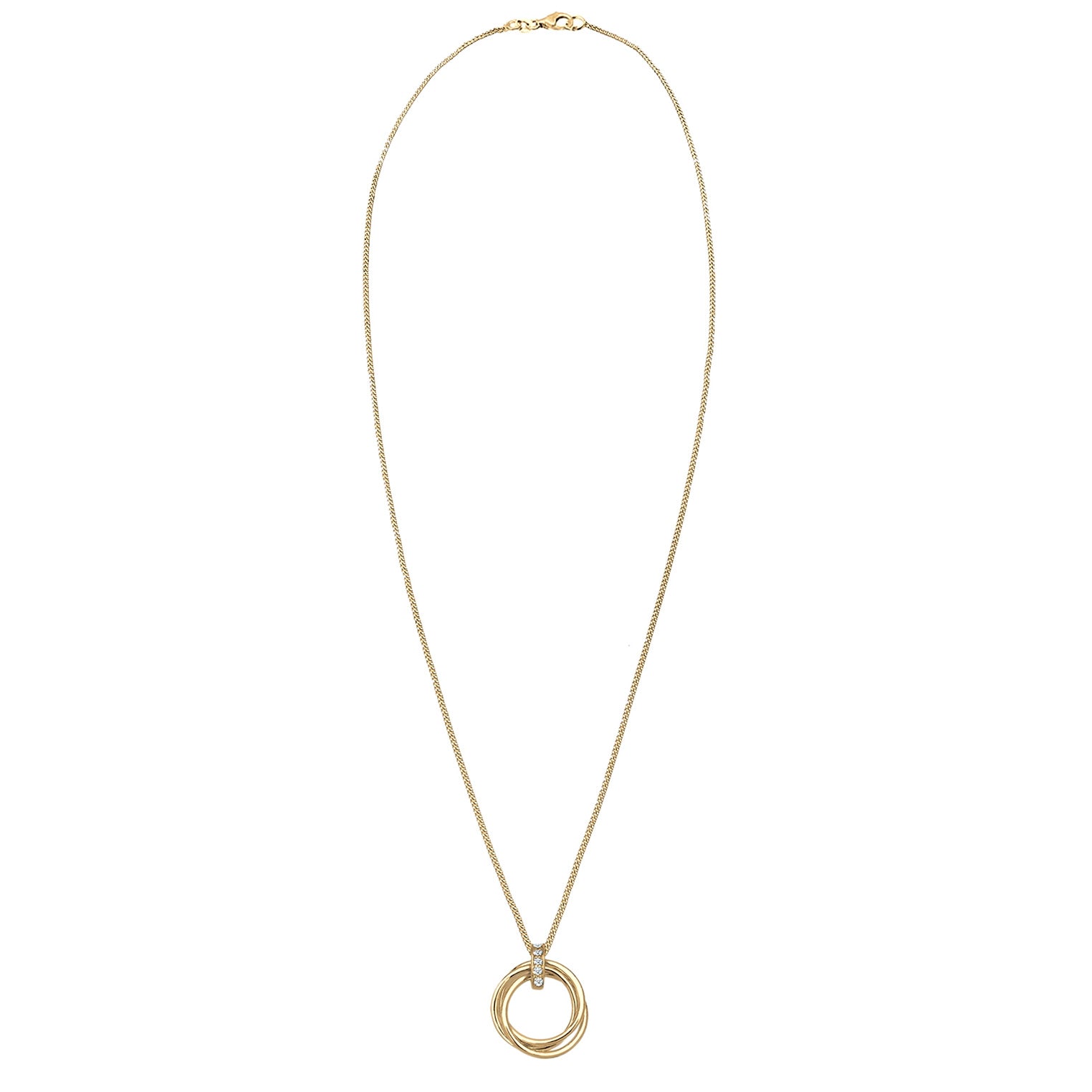 Gold - Elli DIAMONDS | Halskette Kreis | Diamant (Weiß, 0.025 ct) | 925er Sterling Silber vergoldet