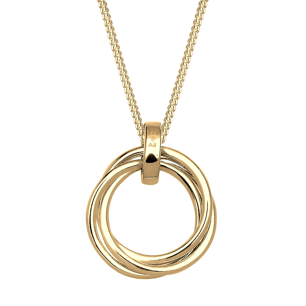 Gold - Elli DIAMONDS | Halskette Kreis | Diamant (Weiß, 0.025 ct) | 925er Sterling Silber vergoldet