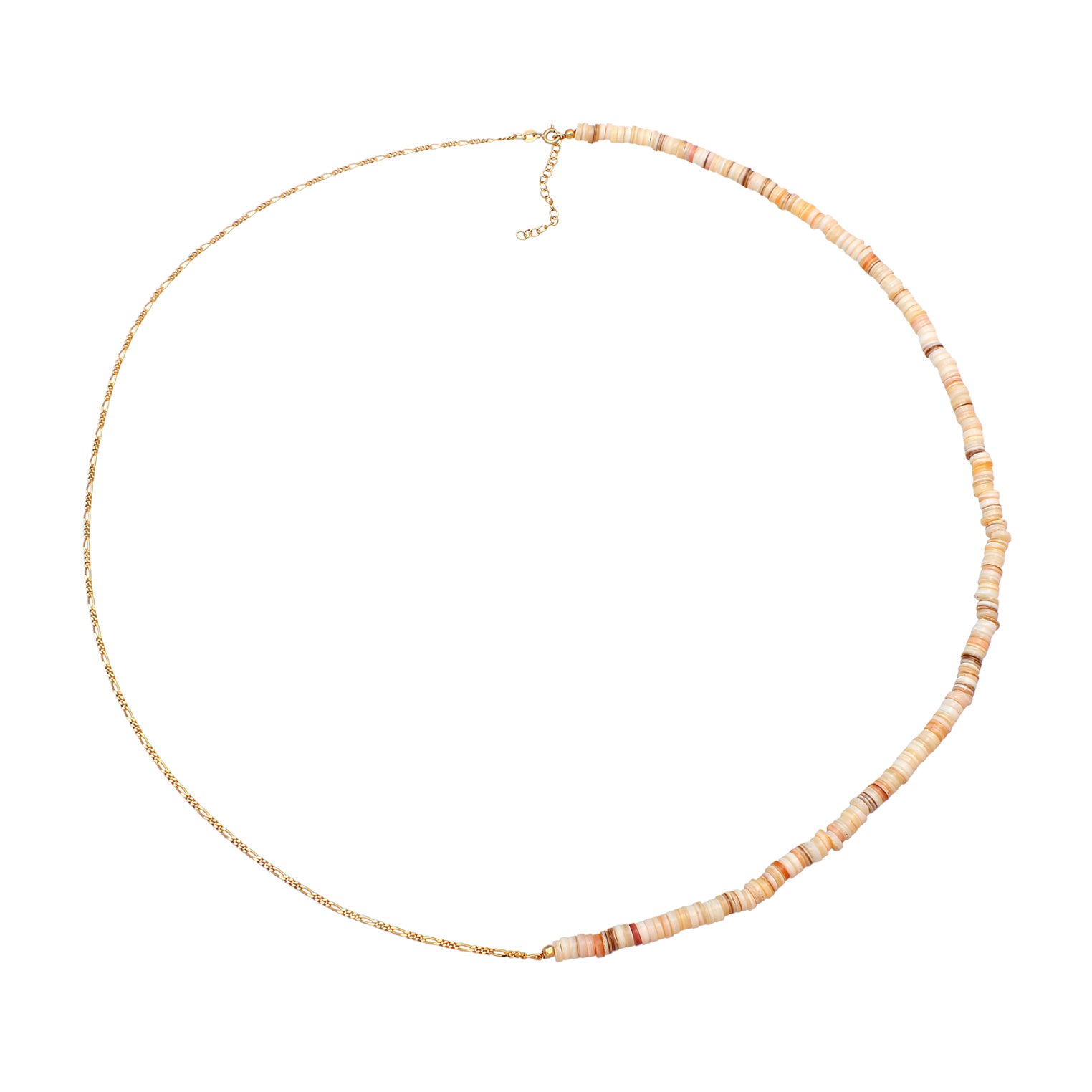 Gold - Elli | Taillenkette Beads Muschel | 925er Sterling Silber vergoldet