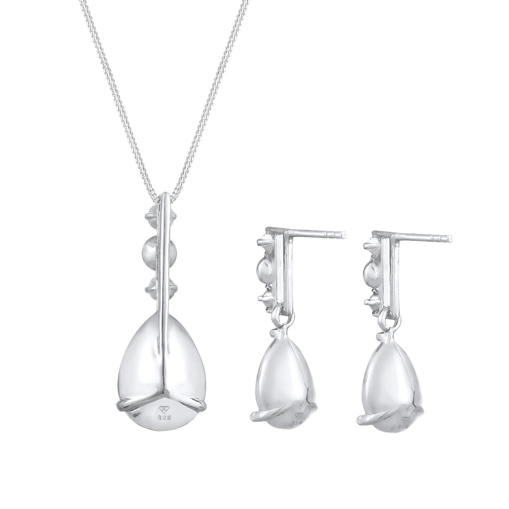 Blau - Elli PREMIUM | Schmuckset Tropfen | Mit Kristallen von Swarovski® (Blau) | 925 Sterling Silber
