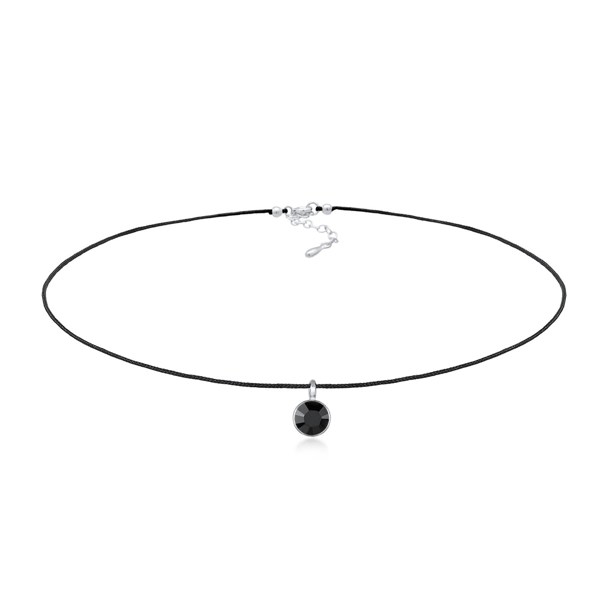 Schwarz - Elli | Choker | Kristall (Schwarz) | 925er Sterling Silber