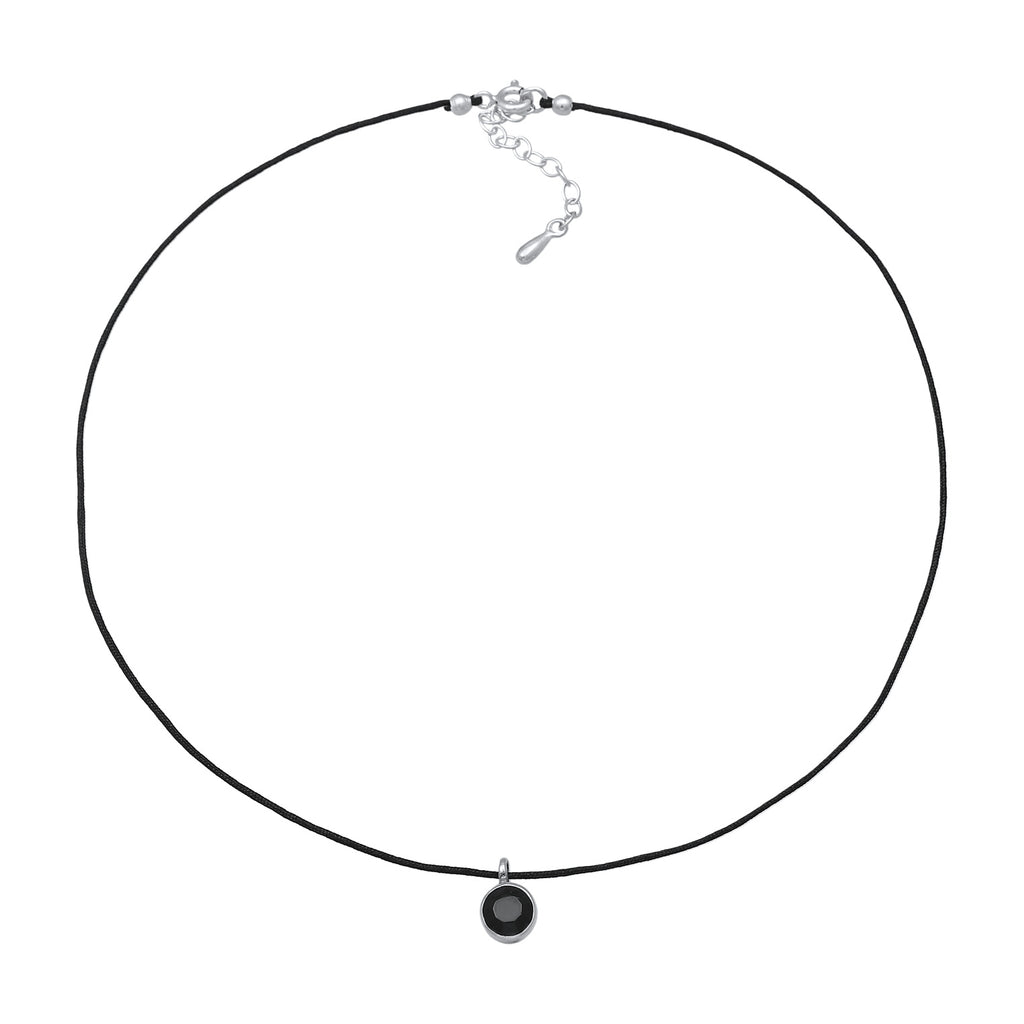 Schwarz - Elli | Choker | Kristall (Schwarz) | 925er Sterling Silber