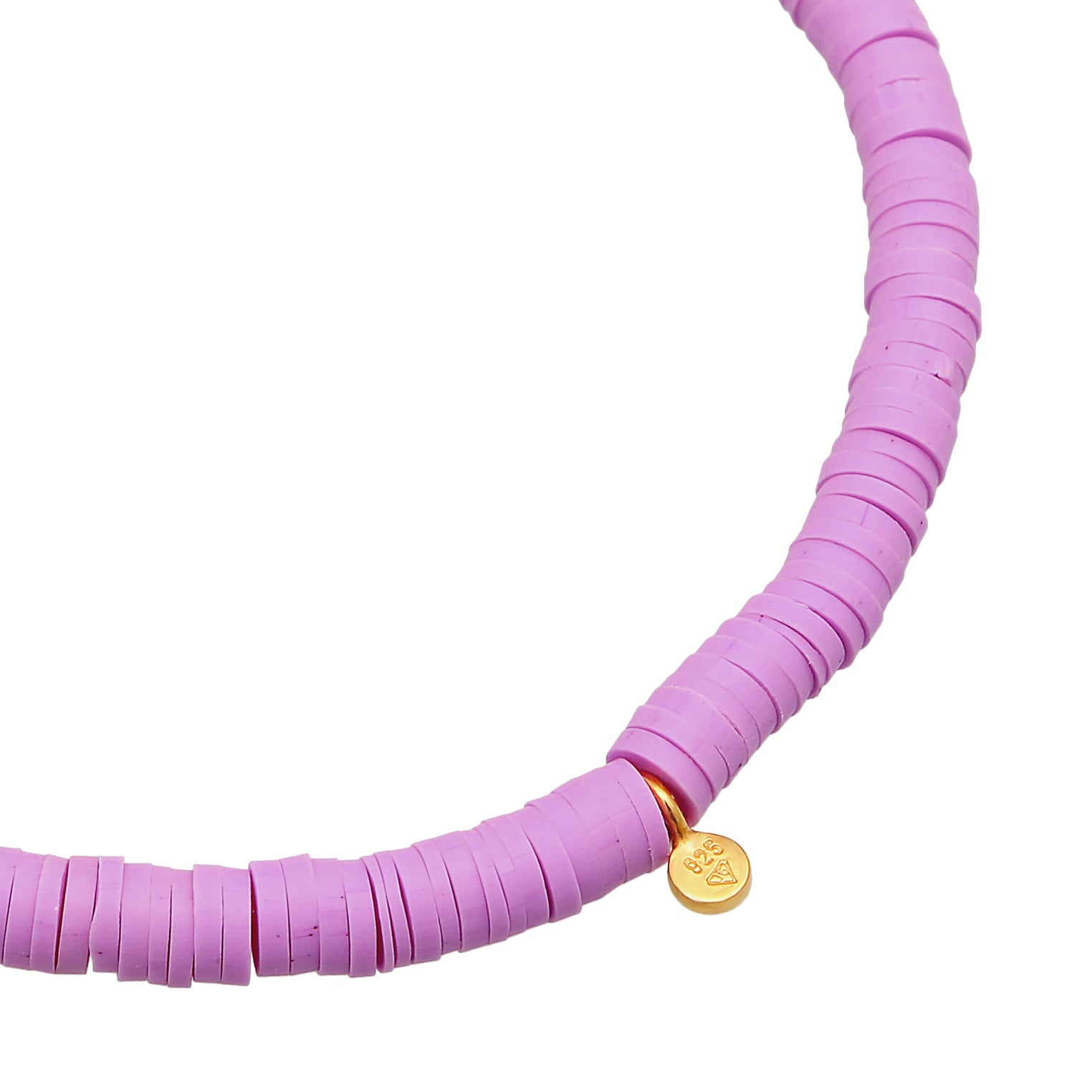 Pink - Elli | Armband Beads | Heishi Perlen (Rosa) | 925er Sterling Silber vergoldet
