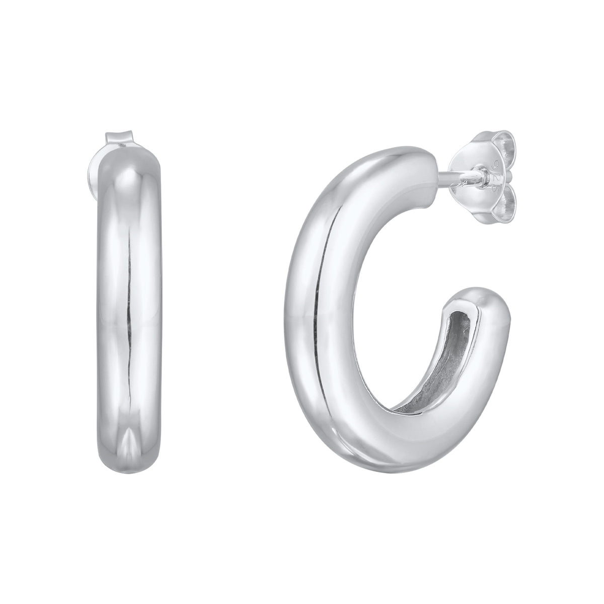 Silber - Elli | Creolen Stecker Basis | 925er Sterling Silber