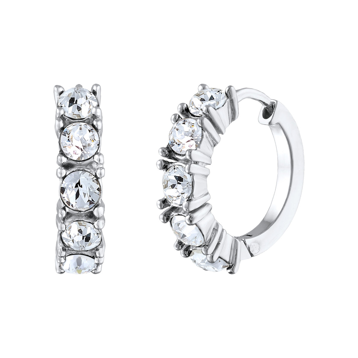 Weiß - Elli | Creolen Basic | Mit Kristallen von Swarovski® (Blau) | 925er Sterling Silber