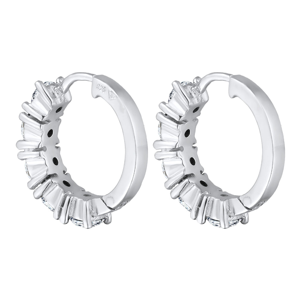 Weiß - Elli | Creolen Basic | Mit Kristallen von Swarovski® (Blau) | 925er Sterling Silber
