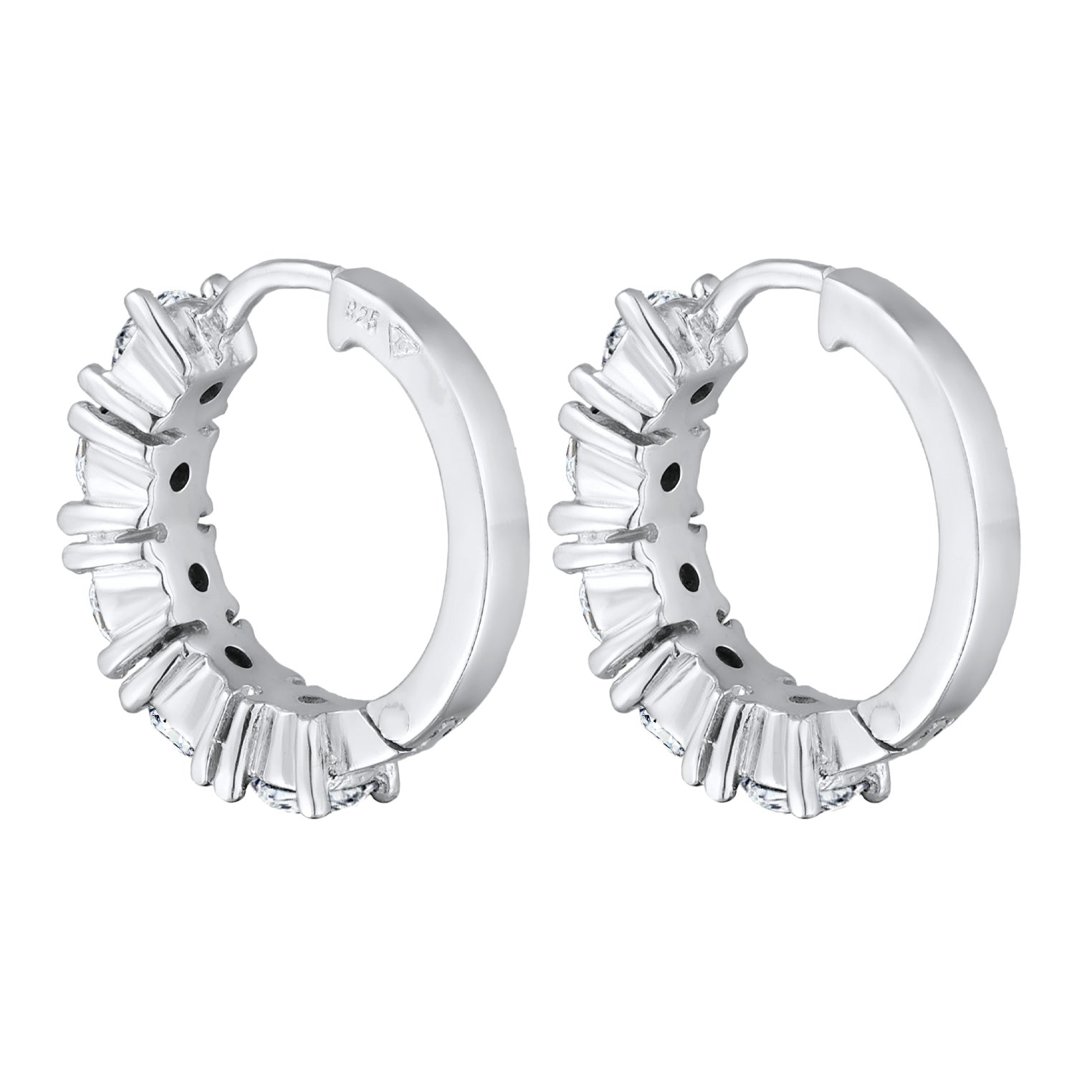Weiß - Elli | Creolen Basic | Mit Kristallen von Swarovski® (Blau) | 925er Sterling Silber